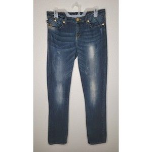 Rock‎ & Republic Jeans Womens 10 Mid Rise Berlin Straight Rinse Wash Blue Denim